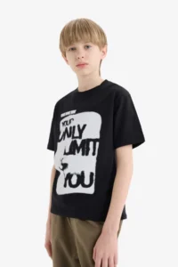 DeFacto Crew Neck Printed Short Sleeve T-Shirt Boy - Image 3