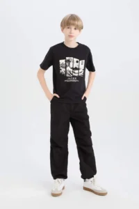 DeFacto Crew Neck Printed Short Sleeve T-Shirt Boy - Image 2