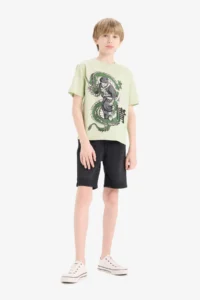 DeFacto Crew Neck Anime Printed Short Sleeve T-Shirt Boy - Image 2