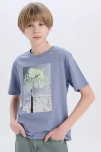 DeFacto Crew Neck Printed Short Sleeve T-Shirt Boy