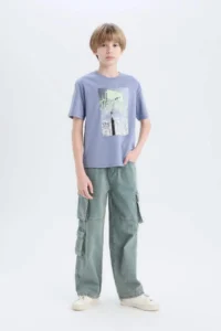DeFacto Crew Neck Printed Short Sleeve T-Shirt Boy - Image 2
