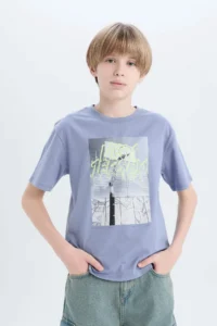 DeFacto Crew Neck Printed Short Sleeve T-Shirt Boy - Image 3