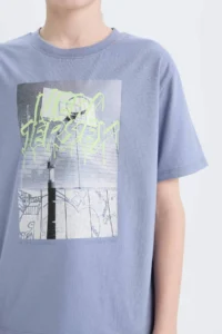 DeFacto Crew Neck Printed Short Sleeve T-Shirt Boy - Image 5