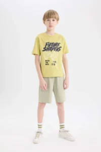 DeFacto Crew Neck Printed Short Sleeve T-Shirt Boy - Image 2
