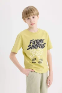 DeFacto Crew Neck Printed Short Sleeve T-Shirt Boy - Image 3