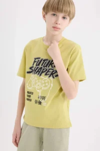 DeFacto Crew Neck Printed Short Sleeve T-Shirt Boy - Image 4