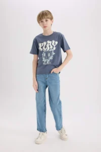 DeFacto Crew Neck Printed Short Sleeve T-Shirt Boy - Image 2