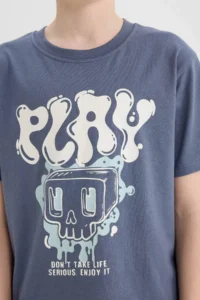 DeFacto Crew Neck Printed Short Sleeve T-Shirt Boy - Image 5