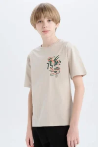 DeFacto Crew Neck Printed Short Sleeve T-Shirt Boy