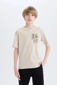 DeFacto Crew Neck Printed Short Sleeve T-Shirt Boy - Image 3