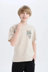 DeFacto Crew Neck Printed Short Sleeve T-Shirt Boy - Image 4