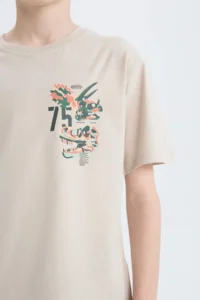 DeFacto Crew Neck Printed Short Sleeve T-Shirt Boy - Image 5