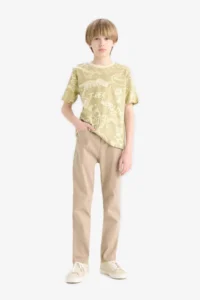 DeFacto Crew Neck Patterned Short Sleeve T-Shirt Boy - Image 2
