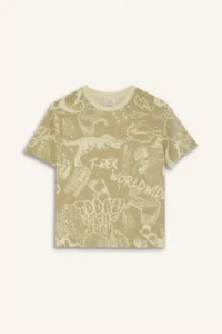 DeFacto Crew Neck Patterned Short Sleeve T-Shirt Boy - Image 7