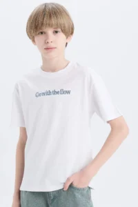 DeFacto Crew Neck Embroidered Short Sleeve T-Shirt Boy