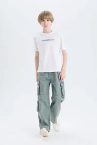 DeFacto Crew Neck Embroidered Short Sleeve T-Shirt Boy - Image 2