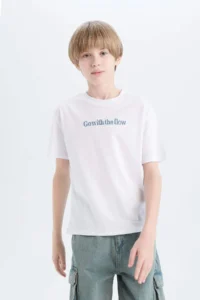 DeFacto Crew Neck Embroidered Short Sleeve T-Shirt Boy - Image 3