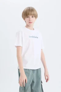 DeFacto Crew Neck Embroidered Short Sleeve T-Shirt Boy - Image 4