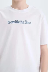 DeFacto Crew Neck Embroidered Short Sleeve T-Shirt Boy - Image 5