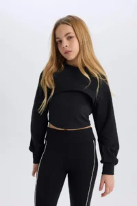 DeFacto Relax Fit Crew Neck Sweatshirt Girl