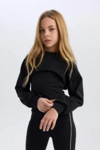 DeFacto Relax Fit Crew Neck Sweatshirt Girl - Image 4