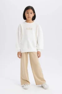 DeFacto Oversize Wide Fit Crew Neck Printed Sweatshirt Girl - Image 2