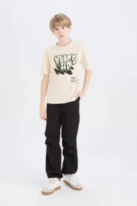 DeFacto Crew Neck Printed Short Sleeve T-Shirt Boy - Image 2