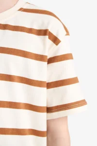 DeFacto Crew Neck Striped Short Sleeve T-Shirt Boy - Image 7