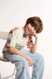 DeFacto Crew Neck Printed Short Sleeve T-Shirt Boy