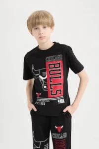 DeFacto NBA Chicago Bulls Crew Neck Short Sleeve T-Shirt Boy