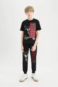 DeFacto NBA Chicago Bulls Crew Neck Short Sleeve T-Shirt Boy - Image 2