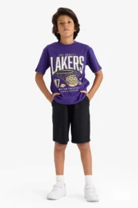 DeFacto NBA Los Angeles Lakers Short Sleeve T-Shirt Boys - Image 2