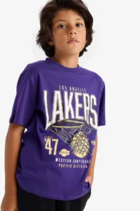 DeFacto NBA Los Angeles Lakers Short Sleeve T-Shirt Boys - Image 3