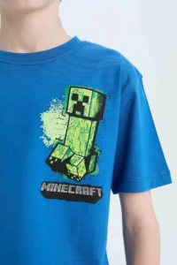 DeFacto Short Sleeve Blue Boys' T-Shirt D9561A8/BE776 - Image 4