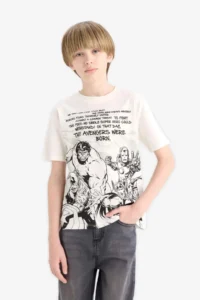 DeFacto Marvel Avengers Crew Neck Short Sleeve T-Shirt Boy - Image 5