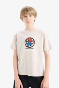 DeFacto Marvel Spiderman Crew Neck Short Sleeve T-Shirt Boy - Image 4