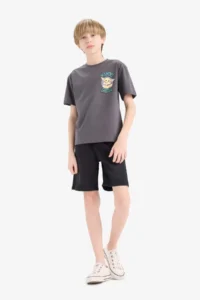 DeFacto Star Wars-Mandalorian Crew Neck Short Sleeve T-Shirt Boy - Image 3