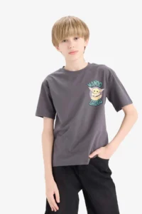 DeFacto Star Wars-Mandalorian Crew Neck Short Sleeve T-Shirt Boy - Image 4
