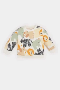 DeFacto Erkek Bebek Bisiklet Yaka Hayvan Desenli Sweatshirt