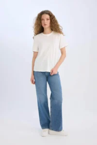 DeFacto White Women T-Shirt D9592AX/WT34 - Image 2