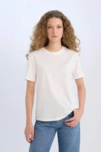 DeFacto White Women T-Shirt D9592AX/WT34 - Image 3