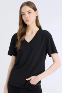 DeFacto Regular Fit V-Neck Basic Plain Short Sleeve T-Shirt