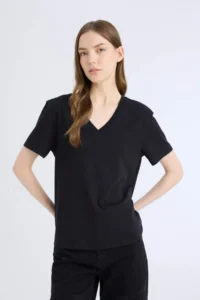 DeFacto Regular Fit V-Neck Basic Plain Short Sleeve T-Shirt - Image 3