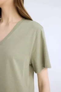 DeFacto 100% Cotton Regular Fit V-Neck Basic T-Shirt - Image 3