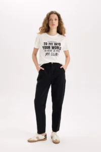 DeFacto Regular Fit Crew Neck Printed Short Sleeve T-Shirt - Image 2