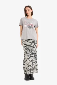 DeFacto Regular Fit Crew Neck Printed Short Sleeve T-Shirt - Image 2
