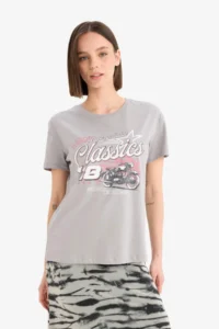 DeFacto Regular Fit Crew Neck Printed Short Sleeve T-Shirt - Image 3