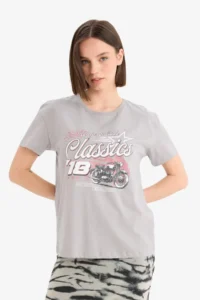 DeFacto Regular Fit Crew Neck Printed Short Sleeve T-Shirt - Image 4