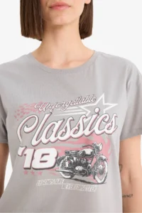 DeFacto Regular Fit Crew Neck Printed Short Sleeve T-Shirt - Image 5