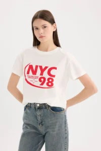 DeFacto 100% Cotton Printed T-Shirt - Image 3